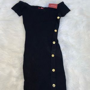 Guess black mini dress off the shoulder sexy